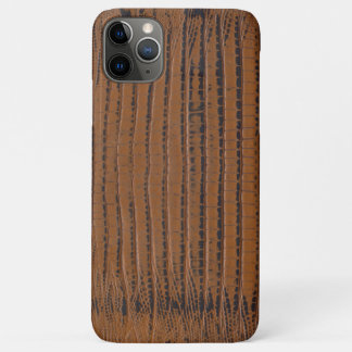 Funda Para iPhone 11 Pro Max Impresión de piel de cocodrilo marrón