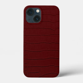 Funda Para iPhone 13 Mini Impresión de piel de cocodrilo roja