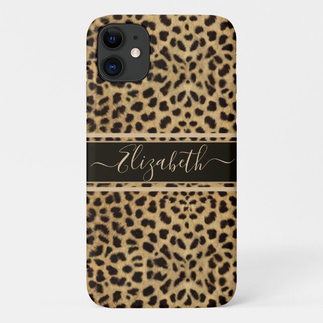 Funda De Case-Mate Para iPhone Impresión de piel localizada de leopardo (Reverso)