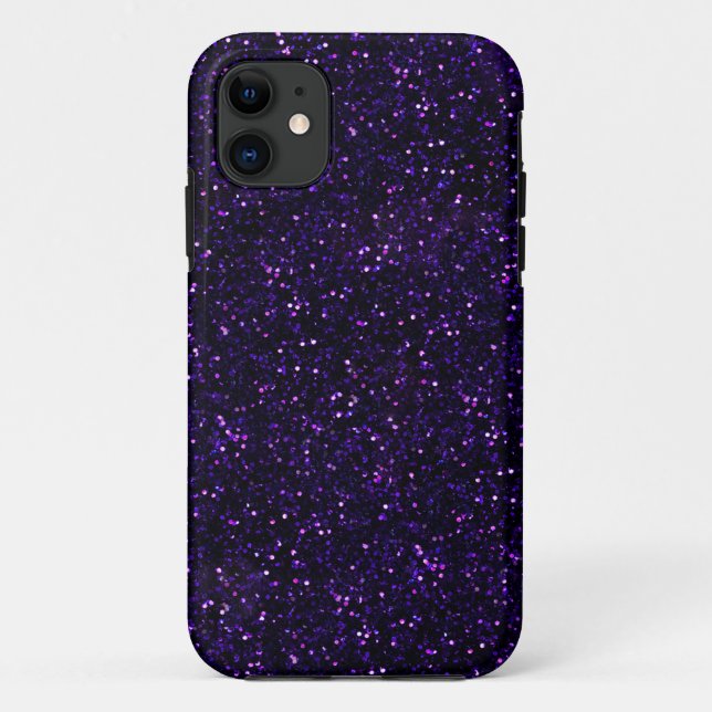 Funda De Case-Mate Para iPhone Impresión de Purpurina morado oscuro (Reverso)