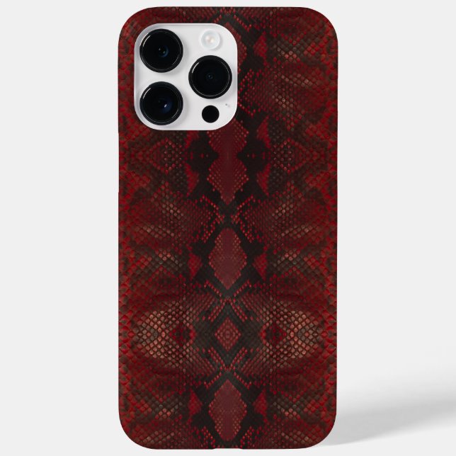Funda De Case-Mate Para iPhone Impresión de Python rojo y negro (Reverso)