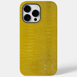 Funda Para iPhone 14 Pro Max De Case-Mate Impresión de textura de lagarto amarillo