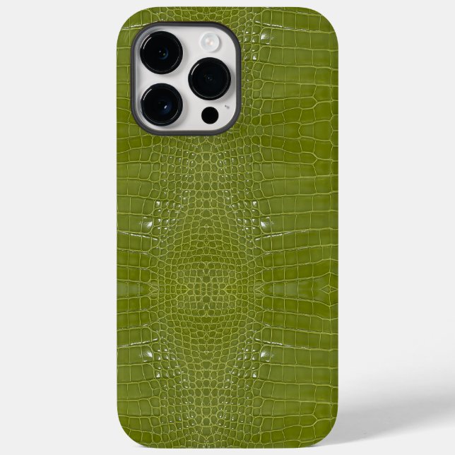 Funda De Case-Mate Para iPhone Impresión de textura del lagarto verde limón (Reverso )
