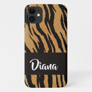 Funda Para iPhone 11 Impresión de tigre marrón y negro