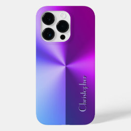 Funda Para iPhone 14 Pro De Case-Mate Impresión de titanio azul y violeta de acero inoxi
