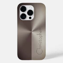 Funda Para iPhone 14 Pro De Case-Mate Impresión de titanio inoxidable de color marrón