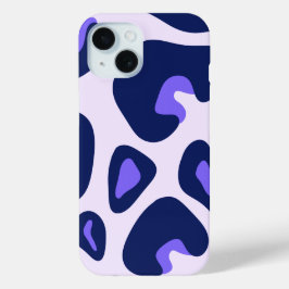 Funda Para iPhone 15 Impresión de un animal morado de leopardo negro