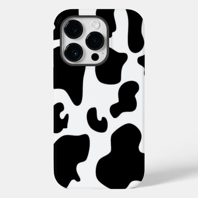 Funda De Case-Mate Para iPhone Impresión de vaca en blanco y negro (Reverso )