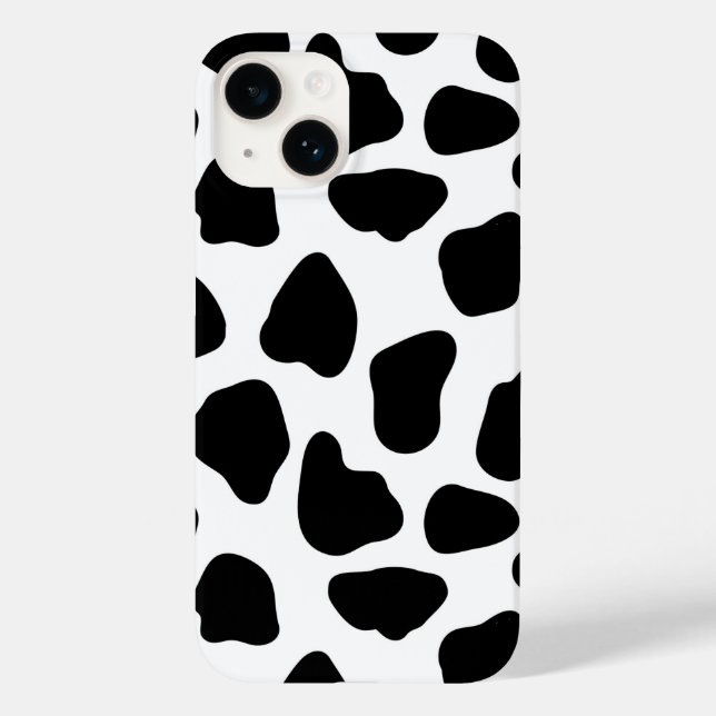 Funda De Case-Mate Para iPhone Impresión de vaca en blanco y negro (Reverso )