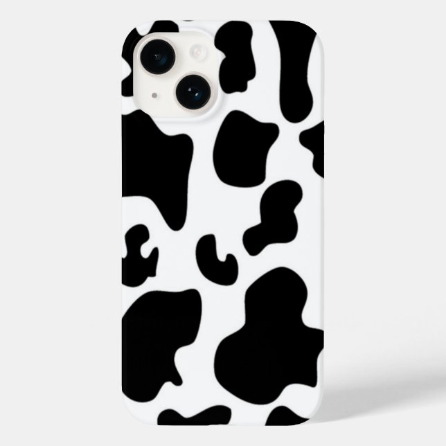 Funda De Case-Mate Para iPhone Impresión de vaca en blanco y negro (Reverso )