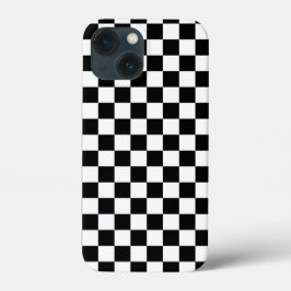 Funda Para iPhone 13 Mini Impresión digital de ajedrez en blanco y negro