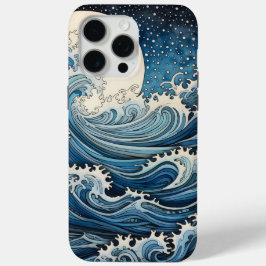 Funda Para iPhone 15 Pro Max Impresión digital de arte ondulado japonesa inspir