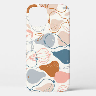 Funda Para iPhone 12 Impresión escandinava: patrón de fruta vintage