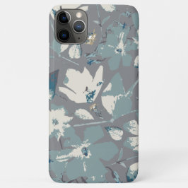 Funda Para iPhone 11 Pro Max Impresión floral de Vines Gris Blue Cream