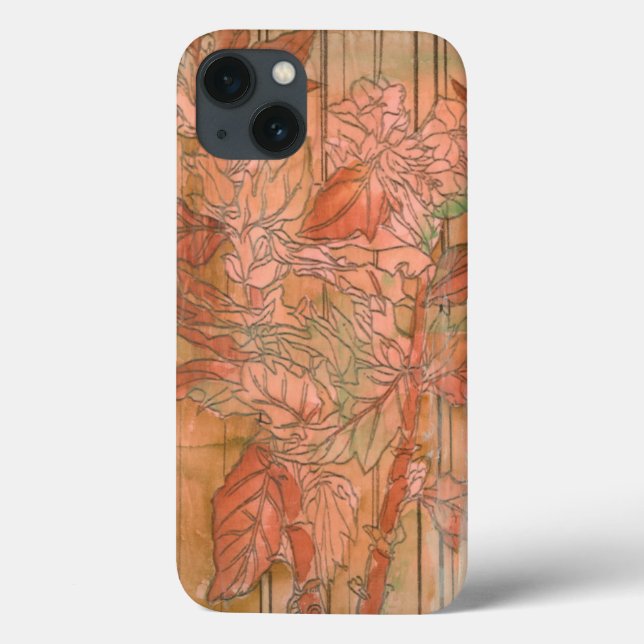 Funda De Case-Mate Para iPhone Impresión floral Naranja moderna sobre fondo desnu (Reverso)