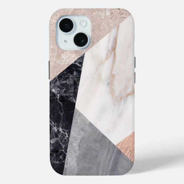 Funda De Case-Mate Para iPhone Impresión geométrica de mármol (Reverso )