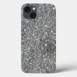 Funda Para iPhone 13 Impresión Glitz de elegante Purpurina plateado