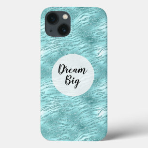 Funda Para iPhone 13 Impresión Glitzy Mint Zebra