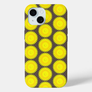 Funda Para iPhone 15 impresión gris y amarilla, estuche para iPhone Fun