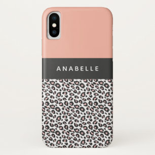 Funda Para iPhone X Impresión moderna de leopardo animal en blanco, ne