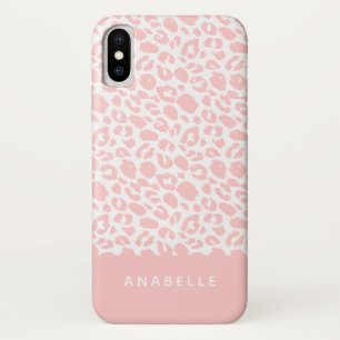 Funda Para iPhone X Impresión moderna de leopardo animal gris pálido y