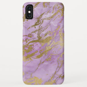 Funda Para iPhone XS Max Impresión moderna de mármol morado y dorado elegan