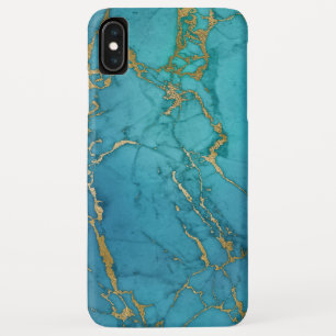 Funda Para iPhone XS Max Impresión moderna elegante de mármol azul y oro