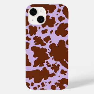 Funda Para iPhone 14 De Case-Mate Impresión moderna sobre la piel de vaca morada y l