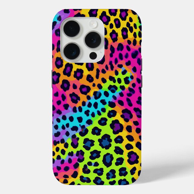 Funda De Case-Mate Para iPhone Impresión Neon Leopard (Reverso )