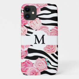 Funda Para iPhone 11 Impresión personalizada de animales blancos y negr