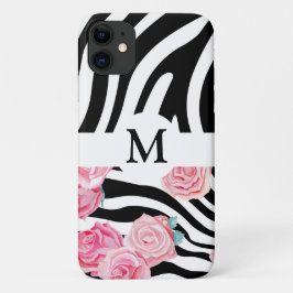 Funda Para iPhone 11 Impresión personalizada de animales blancos y negr