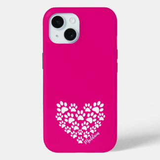 Funda Para iPhone 15 Impresión personalizada de color rosa