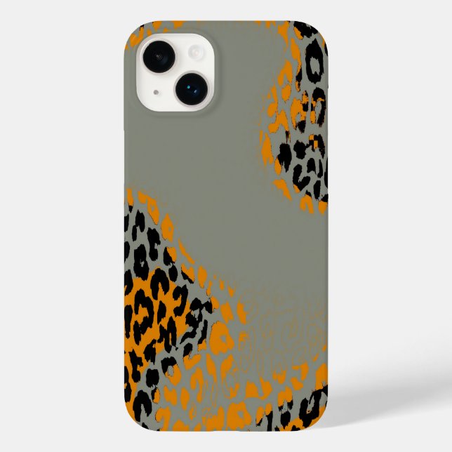 Funda De Case-Mate Para iPhone Impresión retro de leopardo negro y amarillo sobre (Reverso )