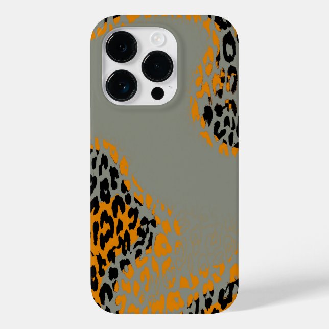 Funda De Case-Mate Para iPhone Impresión retro de leopardo negro y amarillo sobre (Reverso )