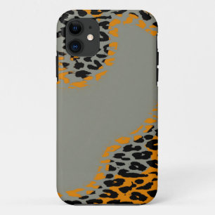 Funda Para iPhone 11 Impresión retro de leopardo negro y amarillo sobre