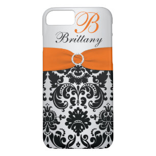 title_seo2 IMPRESIÓN RIBBON Naranja negro Silver Damask iPhon