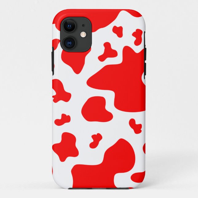 Funda De Case-Mate Para iPhone Impresión roja/blanca imponente de la vaca - caso (Reverso)