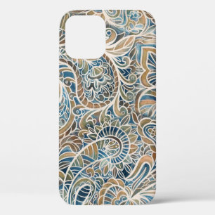 Funda Para iPhone 12 Impresión trenzada a mano con paisley multicolor