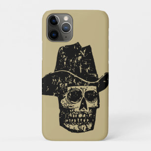 Funda Para iPhone 11 Pro Impresión vintage de cráneo de vaquero con antiguo