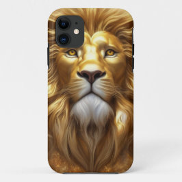 Funda Para iPhone 11 Impresionante cabeza de león de oro