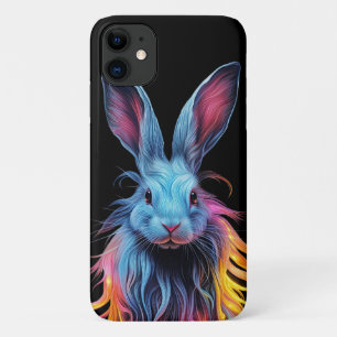 Funda Para iPhone 11 Impresionante conejo azul en llamas