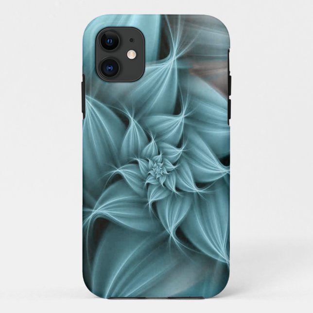 Funda De Case-Mate Para iPhone Impresionante flor turquesa (Reverso)