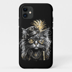 Funda Para iPhone 11 Impresionante gato steampunk