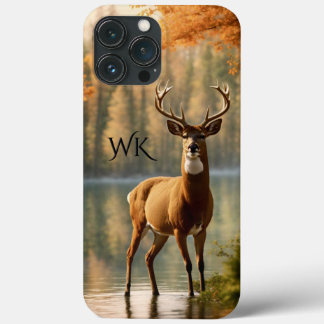 Funda Para iPhone 13 Pro Max Impresionante Monograma De Doce Puntos Buck Aguas
