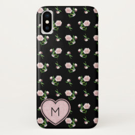 Funda Para iPhone X Impresionante patrón rosa rosado monogramado