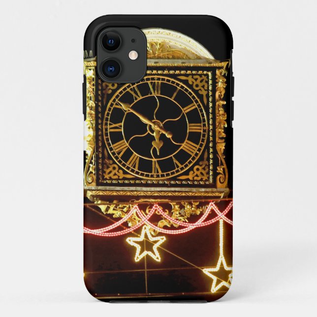 Funda De Case-Mate Para iPhone Impresionante reloj en Navidad (Reverso)