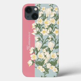 Funda Para iPhone 13 Impresionante vegetación natural Flor blanca moder