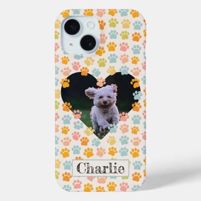 Funda De Case-Mate Para iPhone Impresiones de garras de perro y foto (Reverso )