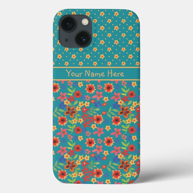 Funda De Case-Mate Para iPhone Impresiones florales personalizados sobre la galax (Reverso)