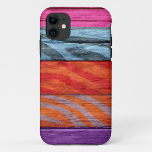 Funda Para iPhone 11 Imprimir cebra en madera #11